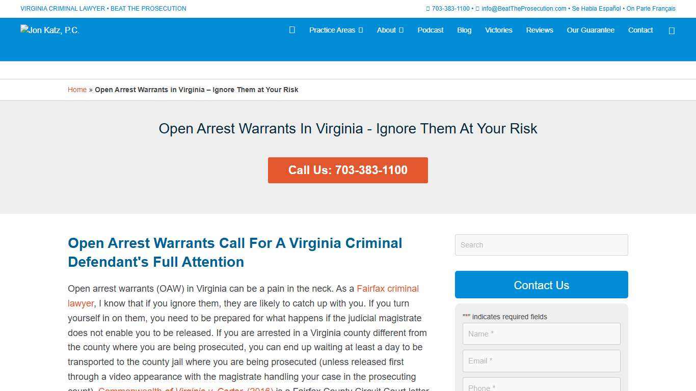 Open arrest warrants in Virginia- Ignore them at your risk