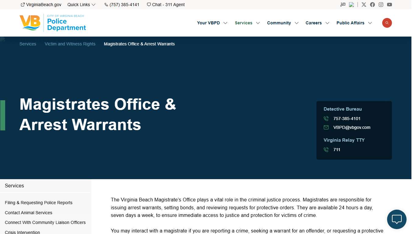Magistrates Office & Arrest Warrants City of Virginia Beach